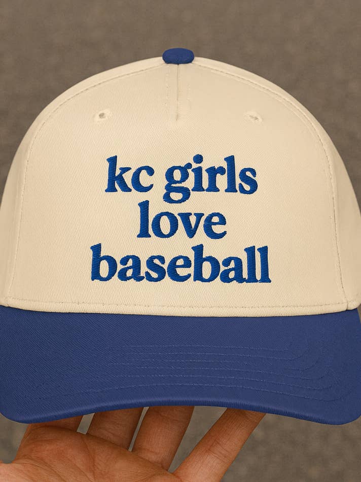 KC Girls Love Baseball Hat - Embroidered Two Tone Trucker for wholesale by Thread Friday