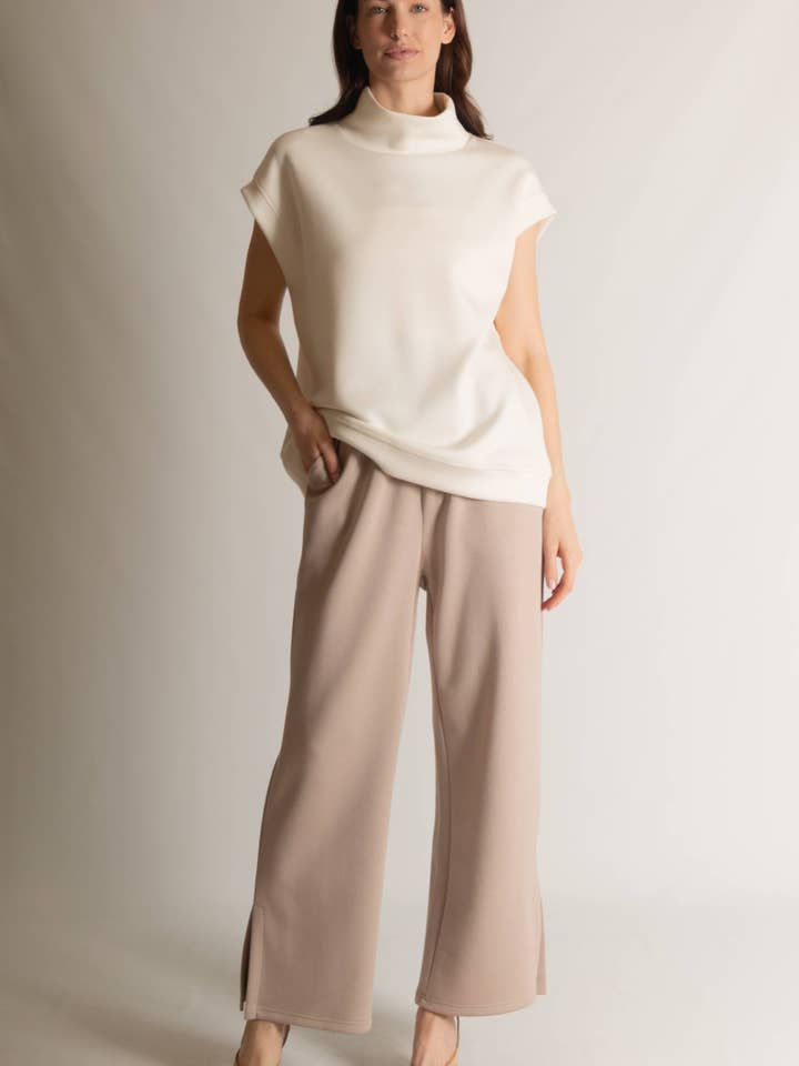 P. CILL - Wholesale Knit Top - Women's - P. CILL Butter Modal Mock Neck Capped Sleeve Top1