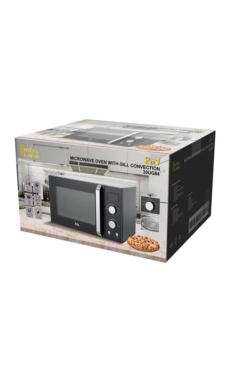 Royal Swiss - Wholesale Keukenapparaat - 2-in-1 combi magnetronoven van 30 liter1