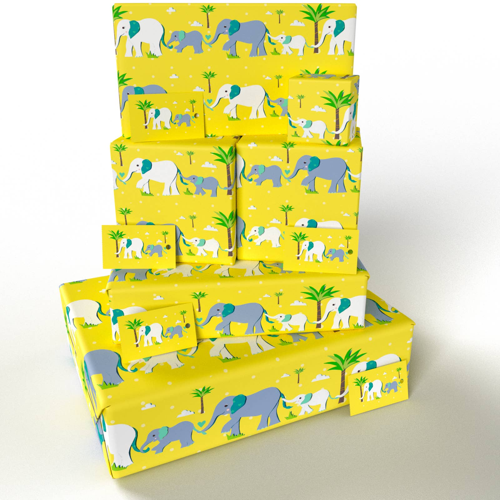 Re-wrapped – Engroshandel Gavepapir – Gult Baby Elefanter Gavepapir • Miljøvenligt7