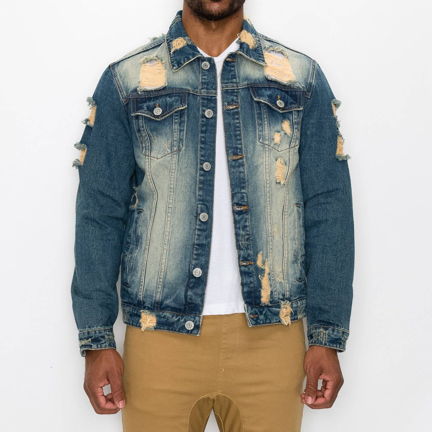 Victorious - Vente Veste en jean – homme - VESTE EN JEAN VIEILLI DK10010