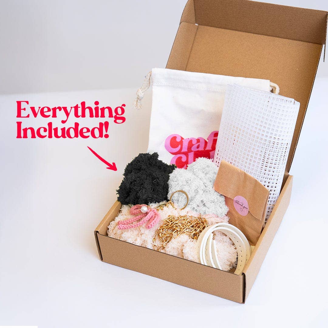 Craft Club – Großhandel Bastelset – Schwarzes Gingham - Gewebtes Tragetaschen-Kit3