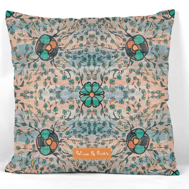 FLORAL, FARMHOUSE DECOR, Pillow Cover, Botanical Print for wholesale by Polina Po Prints