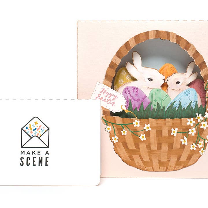 Tarjeta emergente 3D de cesta de Pascua - tarjetas de Pascua 3D para venta al por mayor de Make A Scene