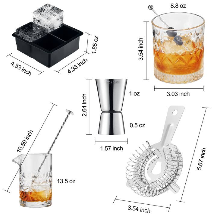 The Wine Savant / Khen Glassware – wholesale Cocktailshaker – Whiskycocktailtillverkningssats - Rocks dricksglasuppsättning4