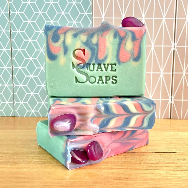 Pink Agate Goat Milk Soap for wholesale by Suave Soaps