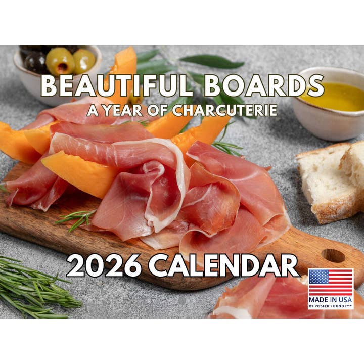 Beautiful Boards Year Charcuterie Calendar 2026 Monthly Wall for wholesale by 2026 Calendars