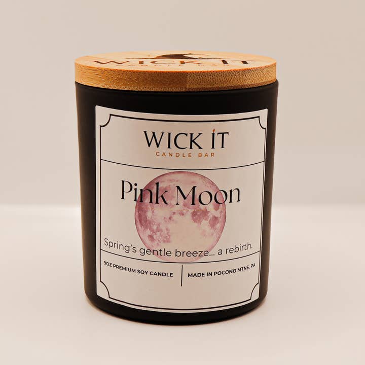 Rosa månen (april) | 9oz sojaljus för wholesale av Wick It Candle Bar