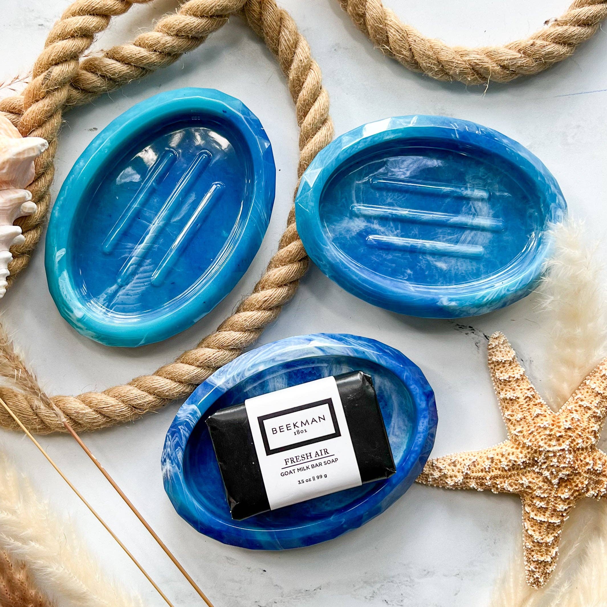 Jabonera ovalada para venta al por mayor de Citrus Waves Art