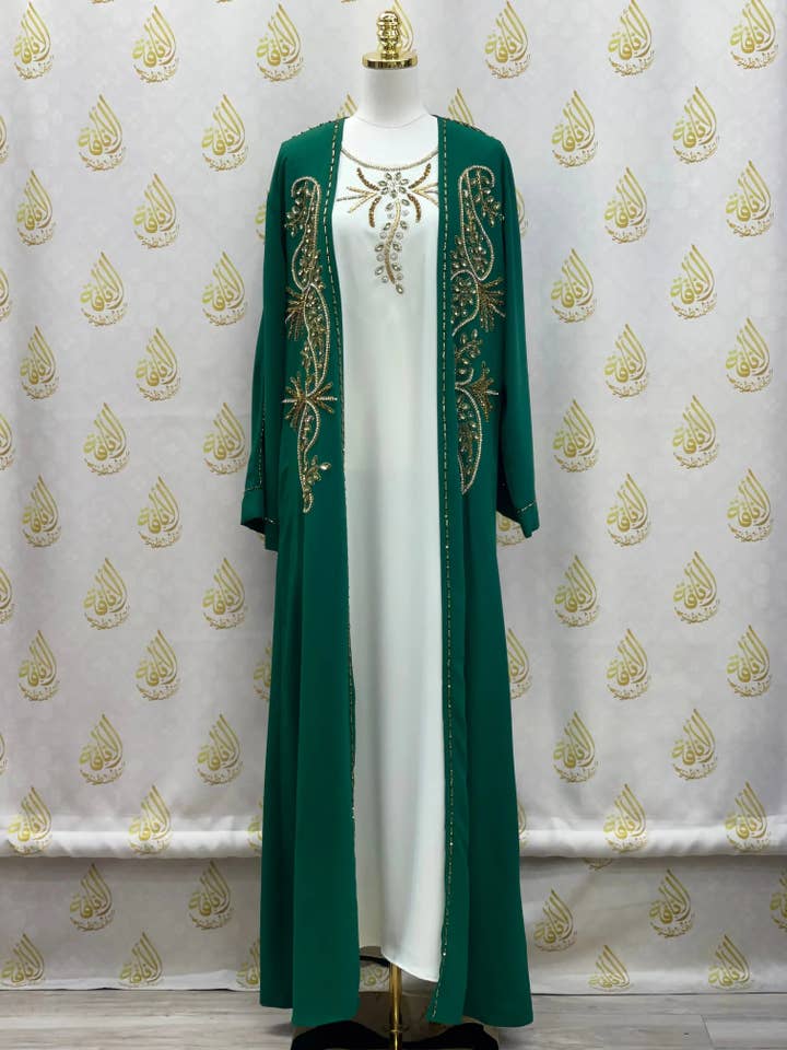 2-Piece Open Abaya Set: Versatile Style and Modest Elegance for wholesale by Palestinian Elegance