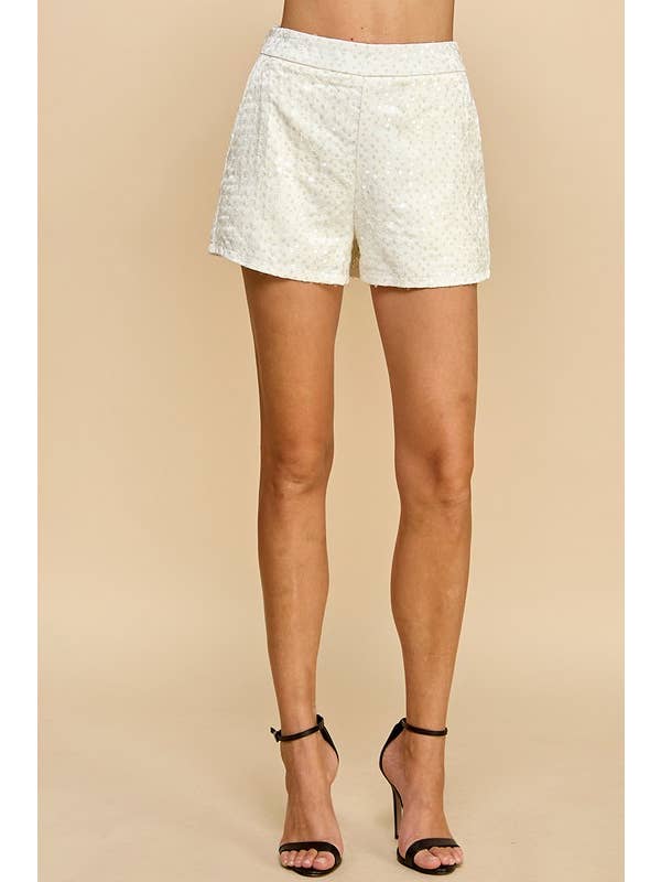 TCEC - Wholesale Shorts - Women's - CP10050-High Waist Elastic Band Sequin Shorts