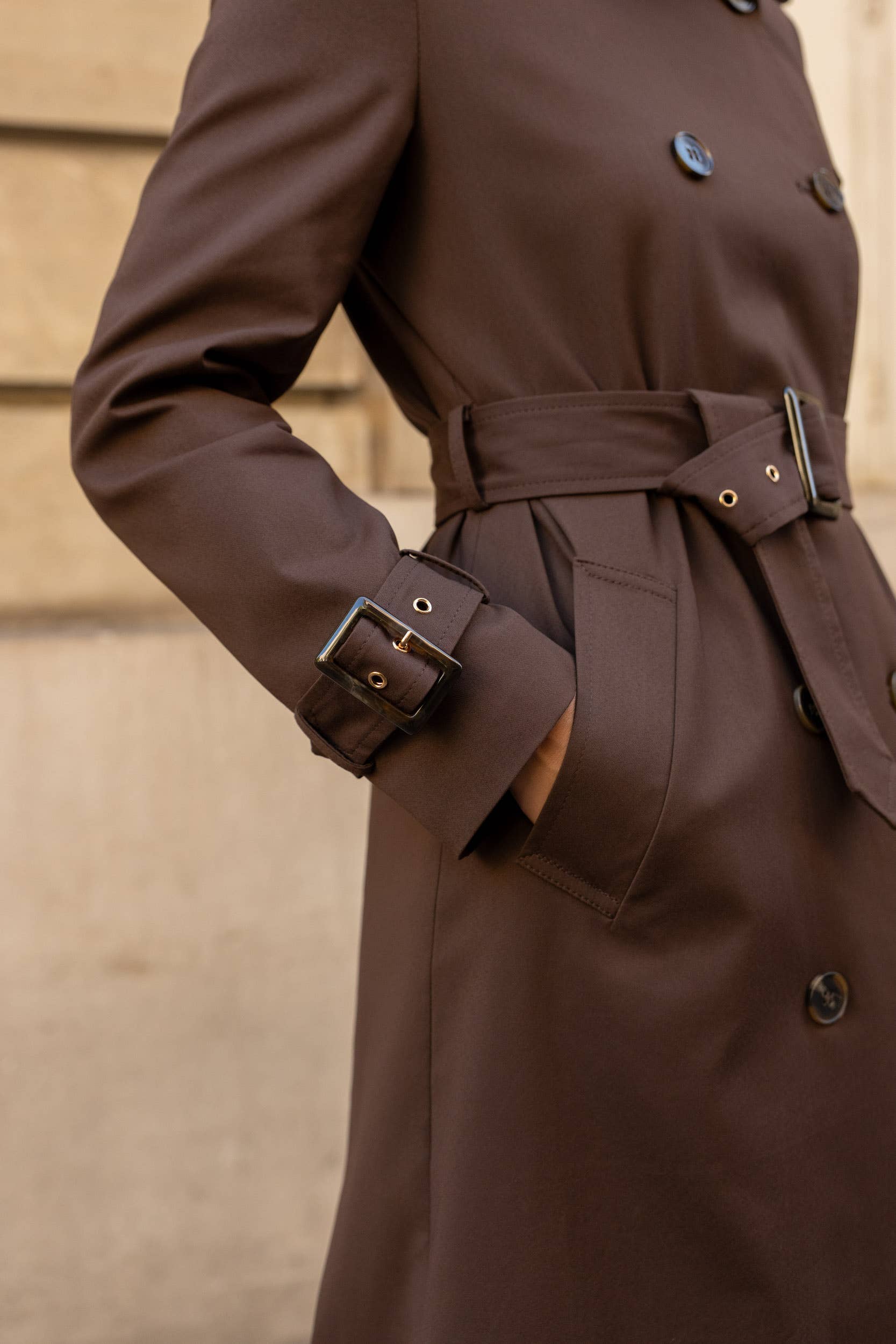 Attentif Paris - Wholesale Trench Coat - Women's - Long trench coat with cotton belt17
