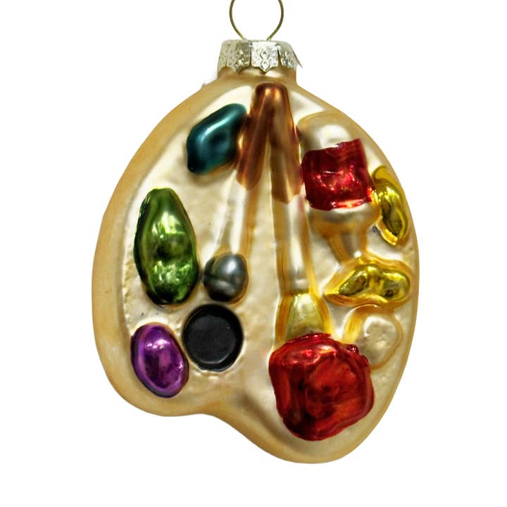 Artist's Palette, Vintage Glass Handcrafted Christmas Ornament 2025 for wholesale by Chive