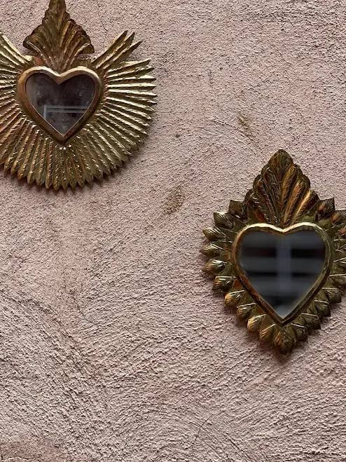 Espelho Coração Rei tamanho S, Bronze, Ouro, espelho por atacado de NOMAD BY LIV