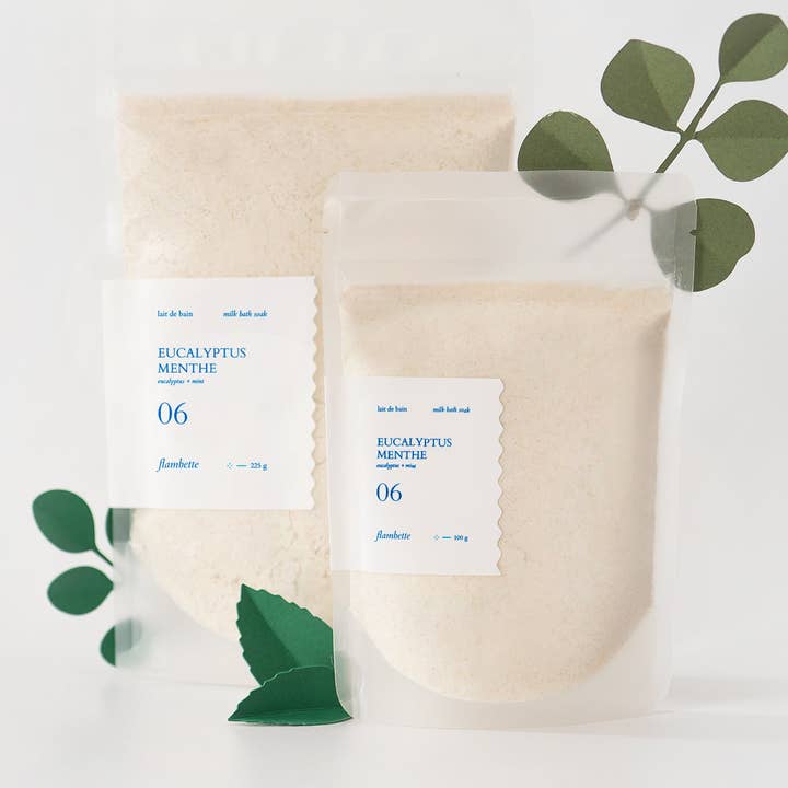 Lait de bain - Eucalyptus + Menthe pour la vente par Flambette