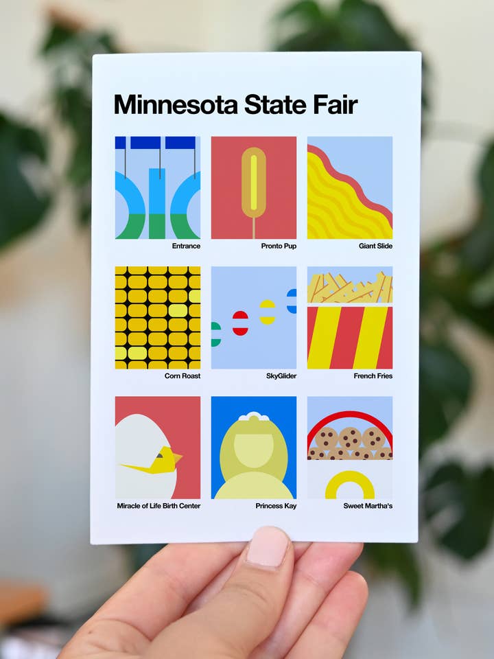 Carte postale | Compilation de la foire d'État du Minnesota pour la vente par Little Dipper Art