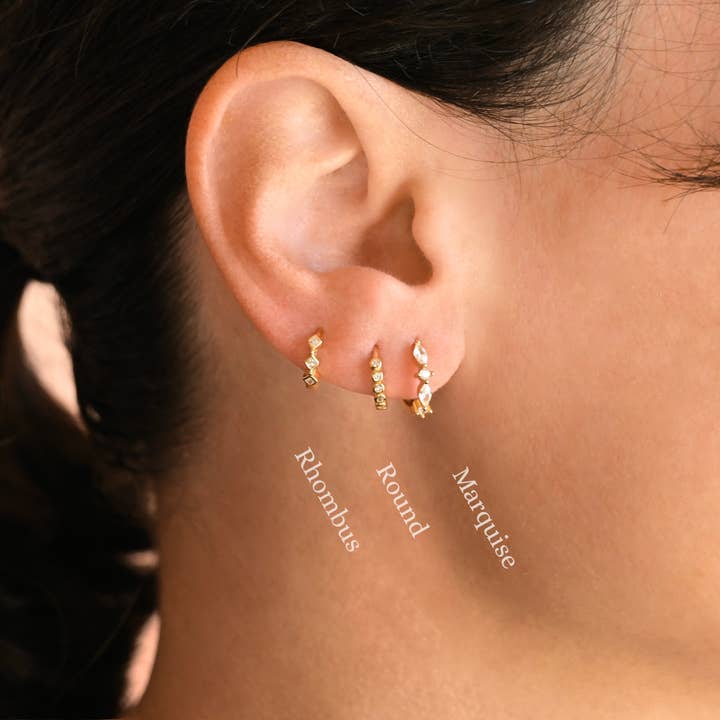 Diamond Mini Hoops - 925 Silver Small CZ Hoop Earrings for wholesale by Blueyejewelry