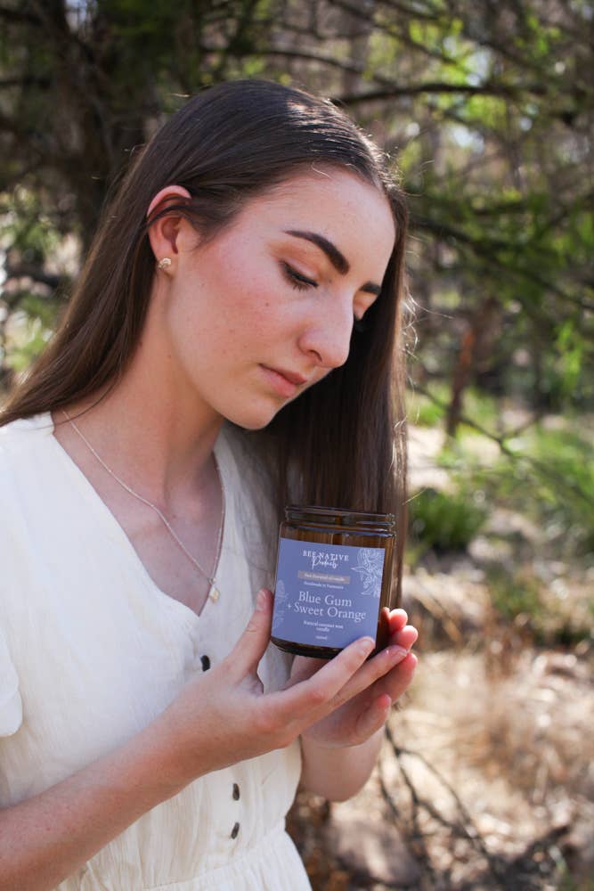 Bee native products - Wholesale Jar/filled candle - Blue gum and sweet orange essential oil candle1