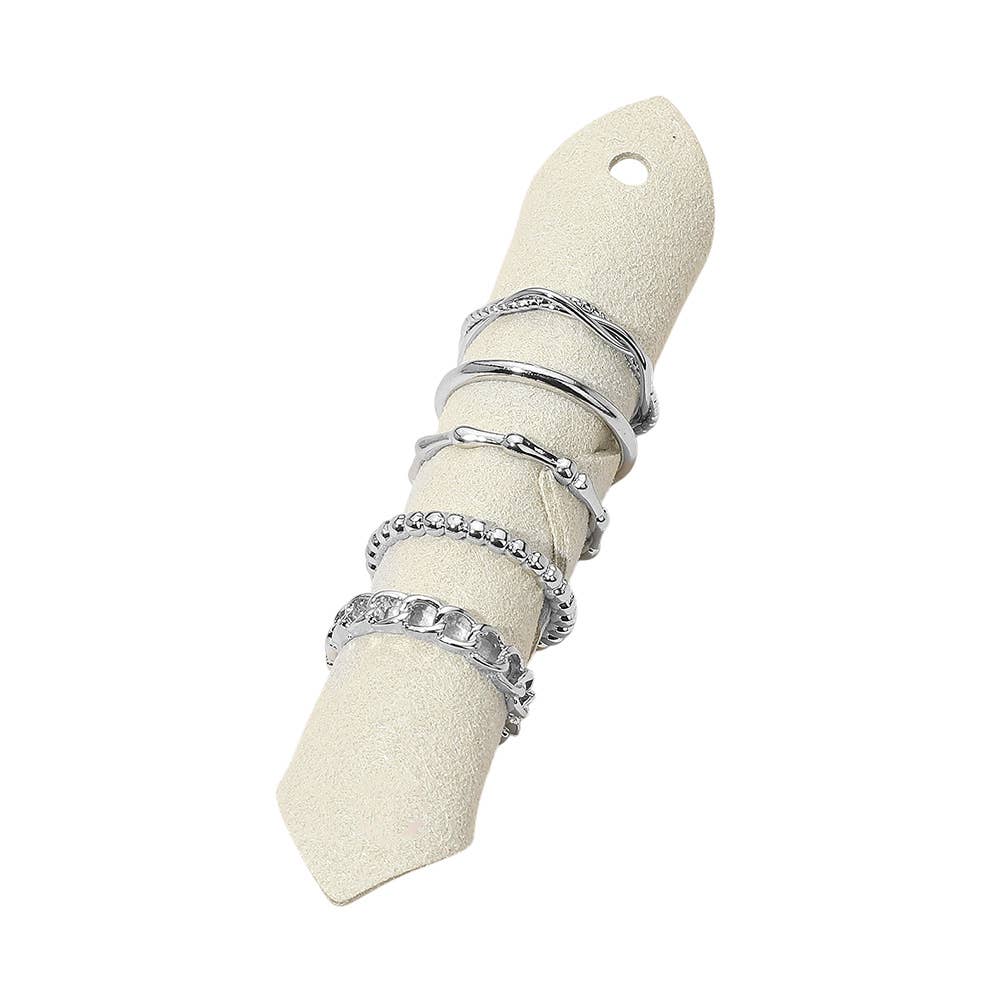 Sensibling Corp. - Vente Anneau/bague à empiler - 5PCS - Bagues Empilables en Métal5