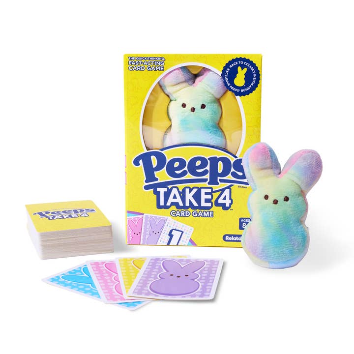 Peeps® Take 4 by Relatable – A fast, cute family card game featuring an exclusive Peeps® plushie for wholesale by What Do You Meme