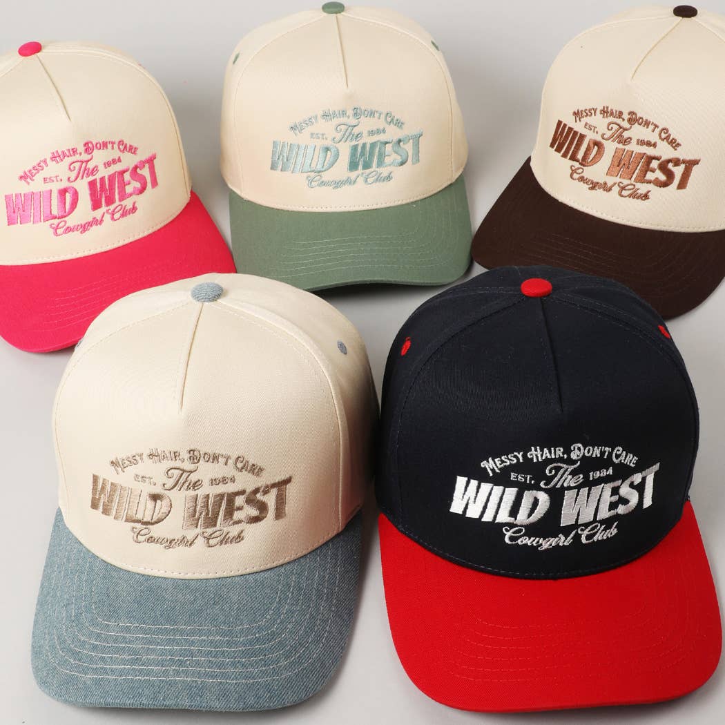 Fashion City - Vente Casquette de camionneur – femme - Chapeau brodé du club de cowgirls du Far West aux cheveux en bataille22