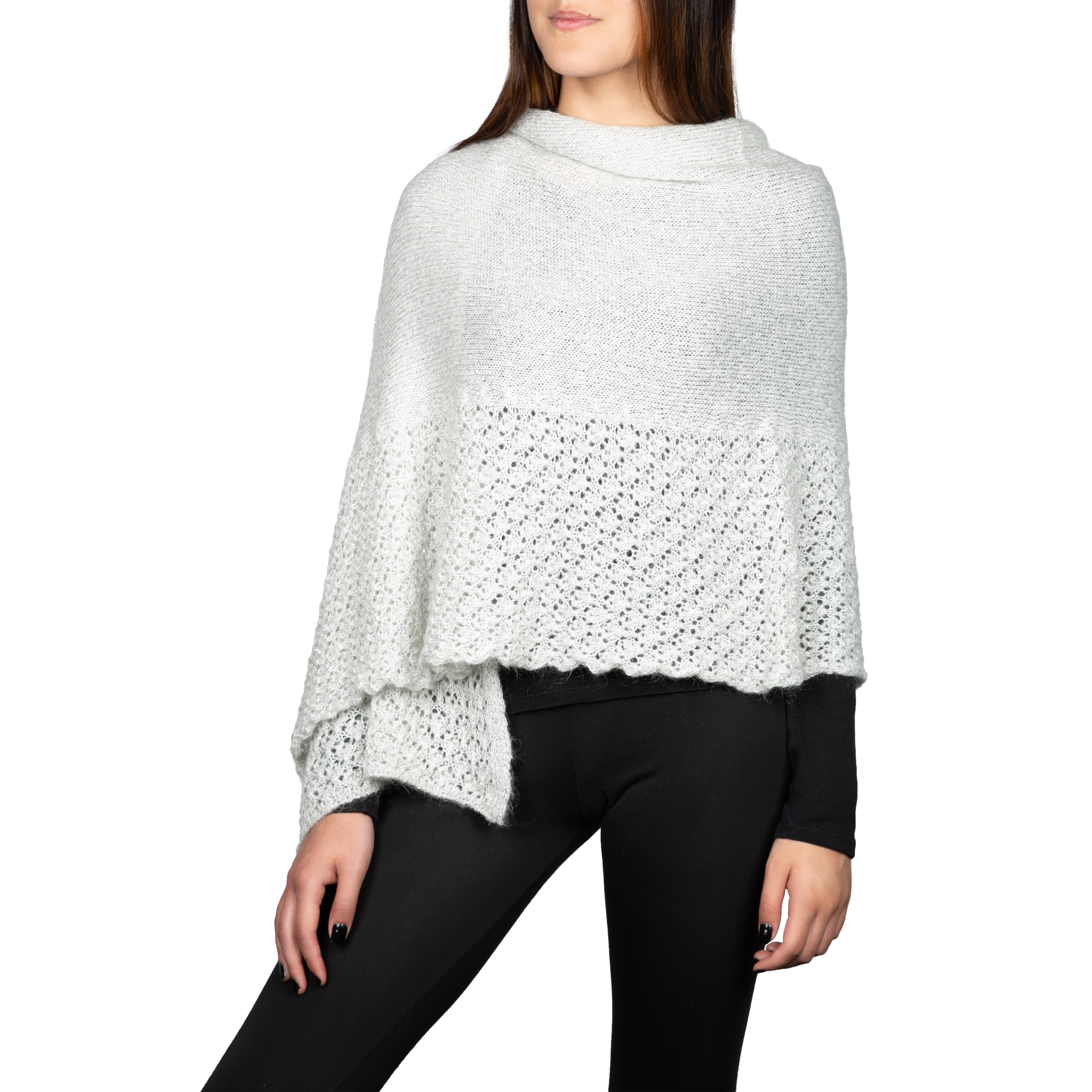 Assia di Brunetti Federica e C. s.a.s. - Vente Châle – femme - Kim - Étole ajourée à sequins en mélange laine mohair1