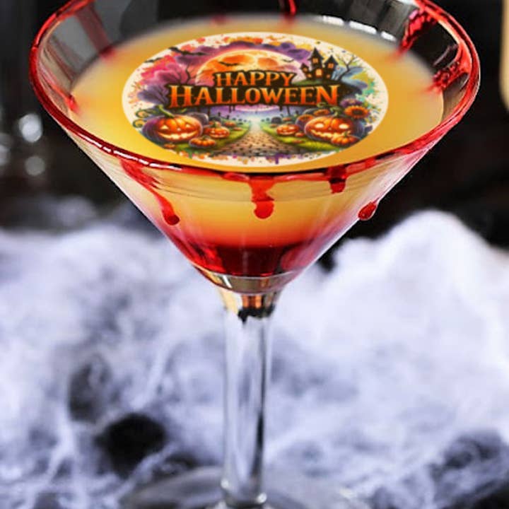 Joyeux Halloween, décorations de fête pour boissons comestibles pour la vente par Homespun Parties