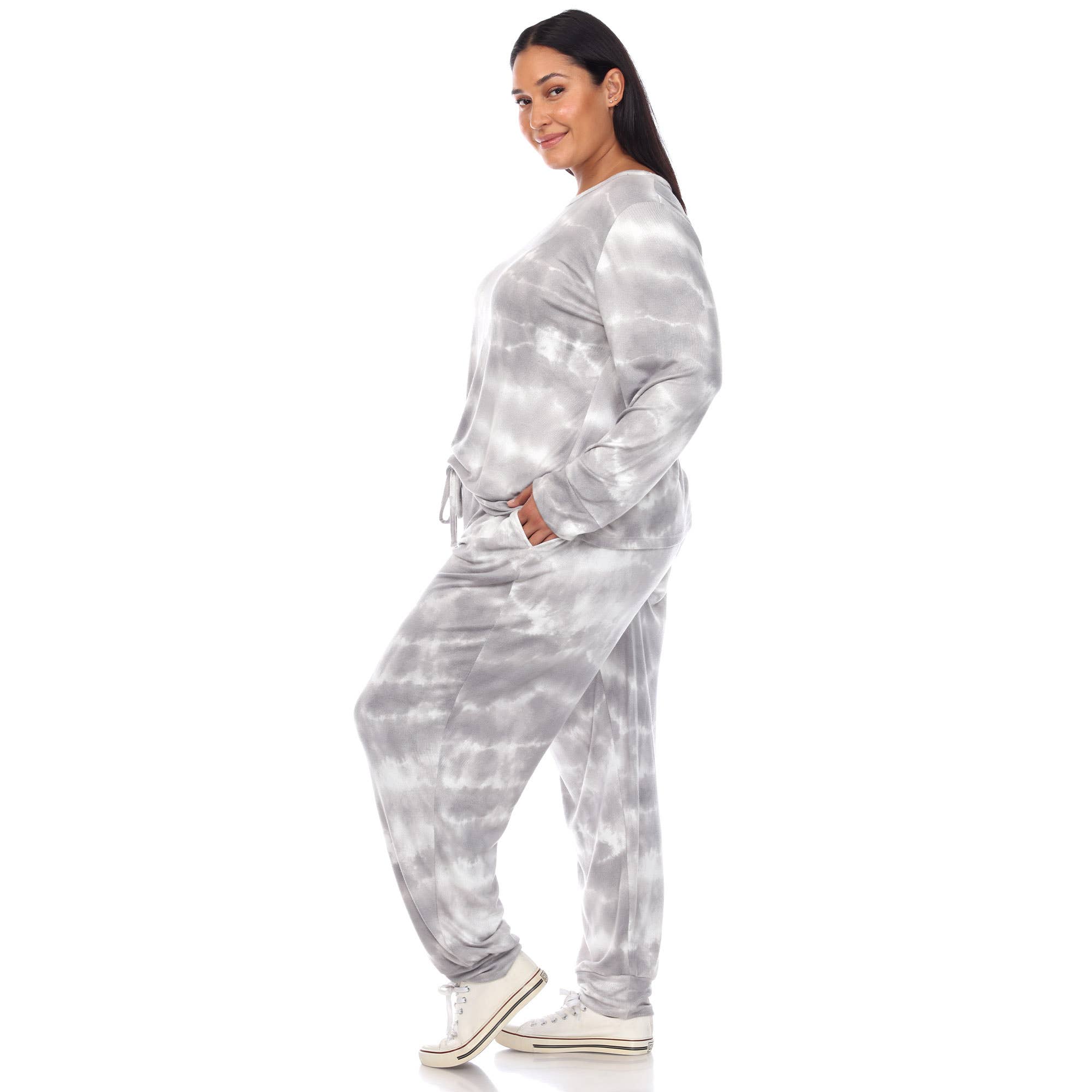 WHITE MARK - Vendita all'ingrosso Completo loungewear - Donna - Set da salotto tie-dye 2 pezzi taglie forti - NUOVI COLORI10
