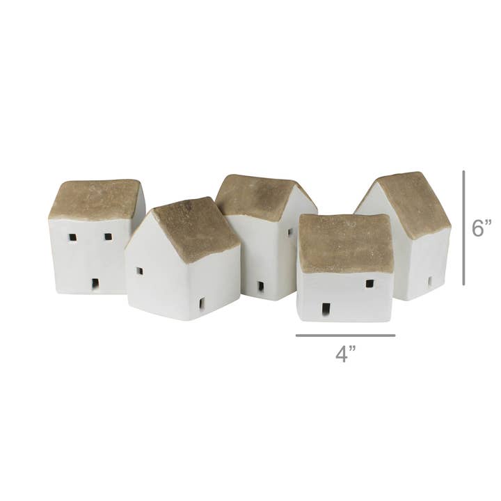 HomArt - Wholesale Decorative Tabletop Object - Cottages, Ceramic - Set of 5, Asst.