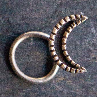 Silver Moon Nose Stud / Sterling Silver Crescent Moon Stud for wholesale by JAYA MOKSHA