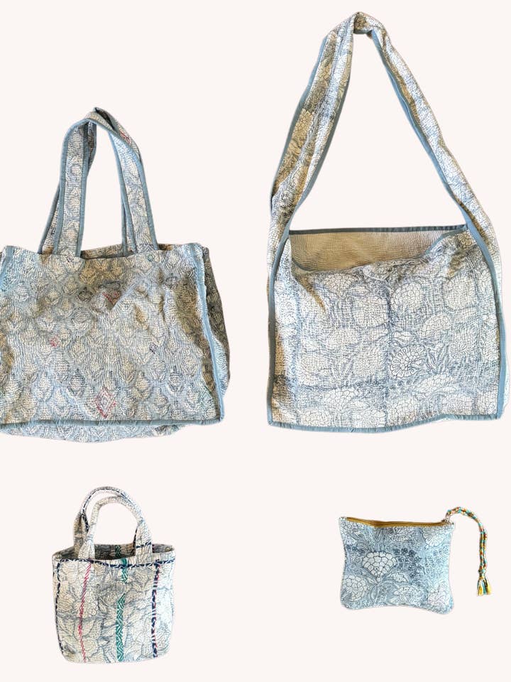 KANTHA TOTE SAMPLER for wholesale by By The Sea Organics
