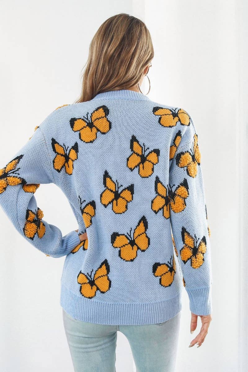 NINEXIS - Wholesale Knit Sweater - Women's - CWOSWL6374_KNIT LOOSE BUTTERFLY LONG-SLEEVED SWEATER5