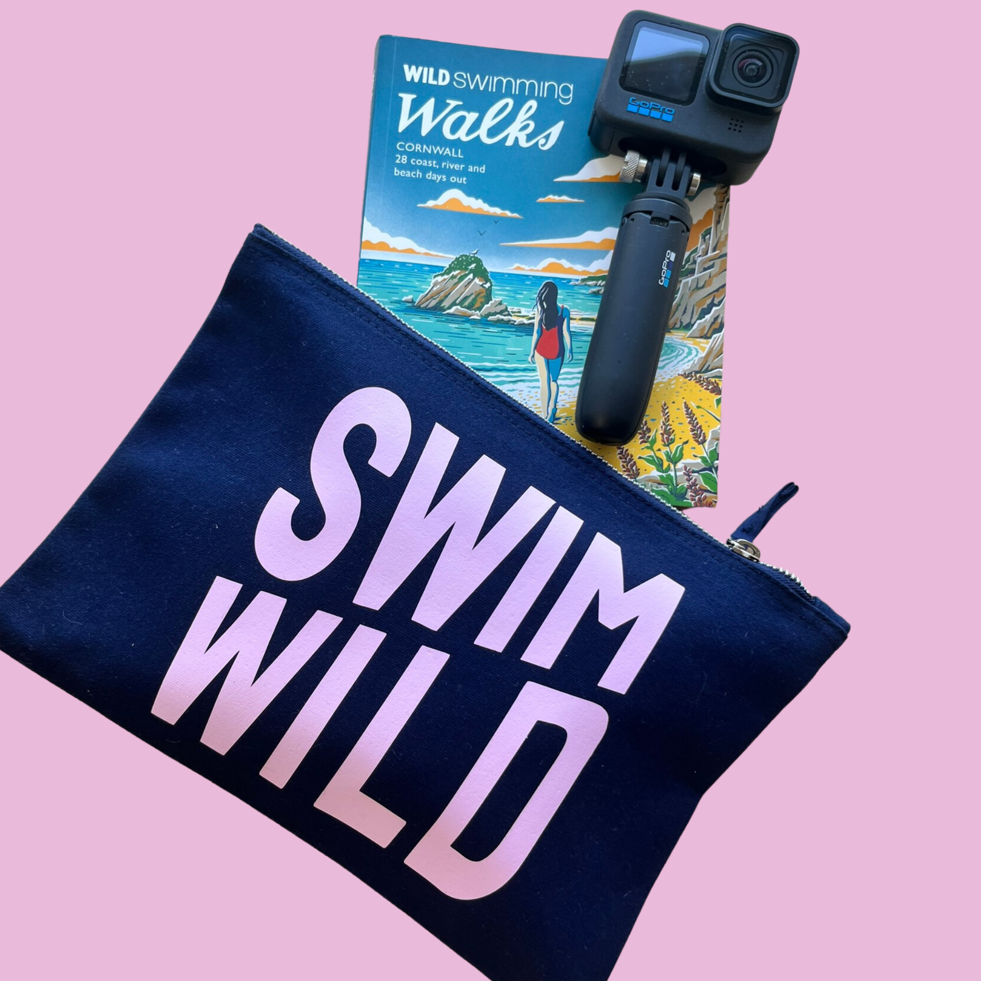 the Cornish studio – Großhandel Beutel – Damen – Marineblau\ Rosa Swim Wild Tasche mit Reißverschluss1