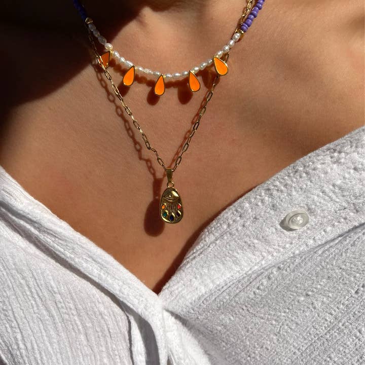 Christina Christi - Wholesale Pendant/charm necklace - Everyday Gold Evil Eye Necklace, Long Evil Eye Pendant4