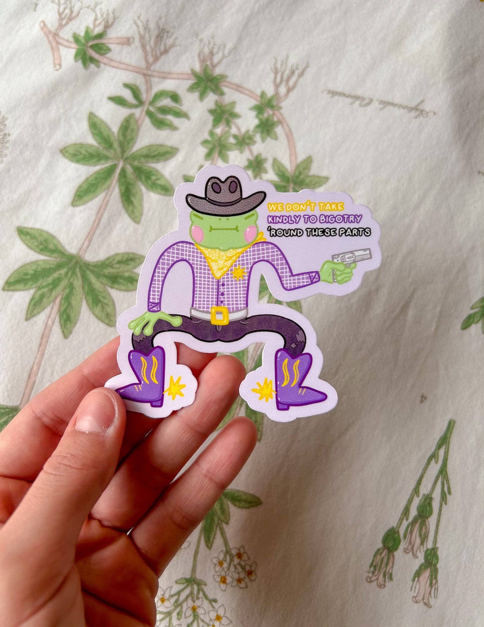 Hollandaize Art – Adesivo por atacado – Pride Cowboy Frogs | Não levamos gentilmente ao bigotry Sticker7