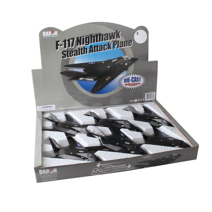 Daron Worldwide Trading - Wholesale Toy plane – Child - PMT51285 F-117 DIE-CAST PULLBACK 6 PLANE ASST IN COUNTER DI1