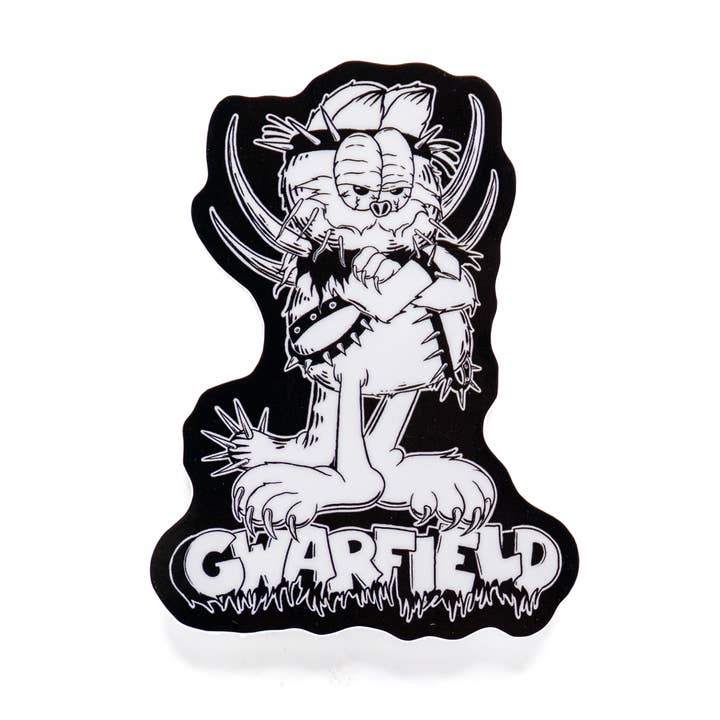 Gwarfield- Garfield Gwar Mashup sticker for wholesale by That Scumbag Jim