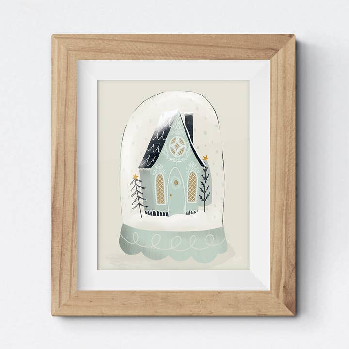 Boule à neige maison en pain d'épice à la menthe de Noël pour la vente par Standish Design Studio