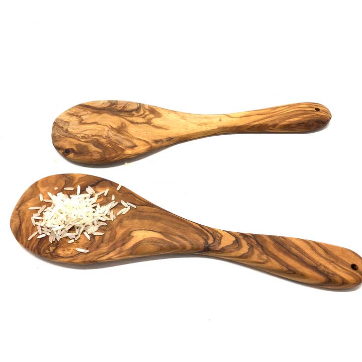 olivenholz-erleben - Wholesale Serving Utensil - olive wood rice spoon