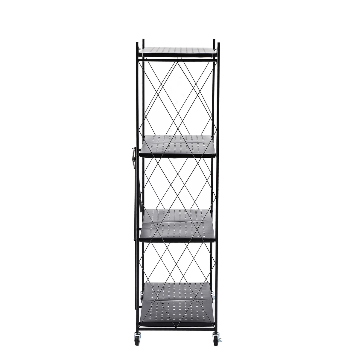 J&V TEXTILES - Wholesale Free Standing Shelf - Assembled Black Foldable Metal Storage Shelving Unit - 3 Sizes!10