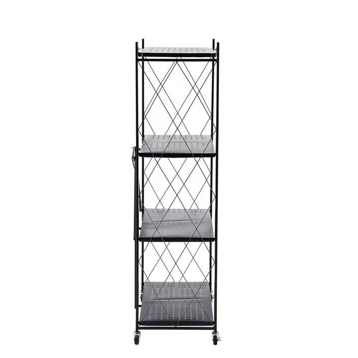 J&V TEXTILES - Wholesale Free-standing shelf - Assembled Black Foldable Metal Storage Shelving Unit - 3 Sizes!10