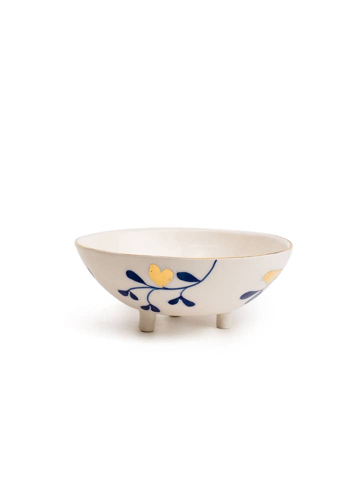 Floral Maan Large Bowl with legs for wholesale by Flair Interiors