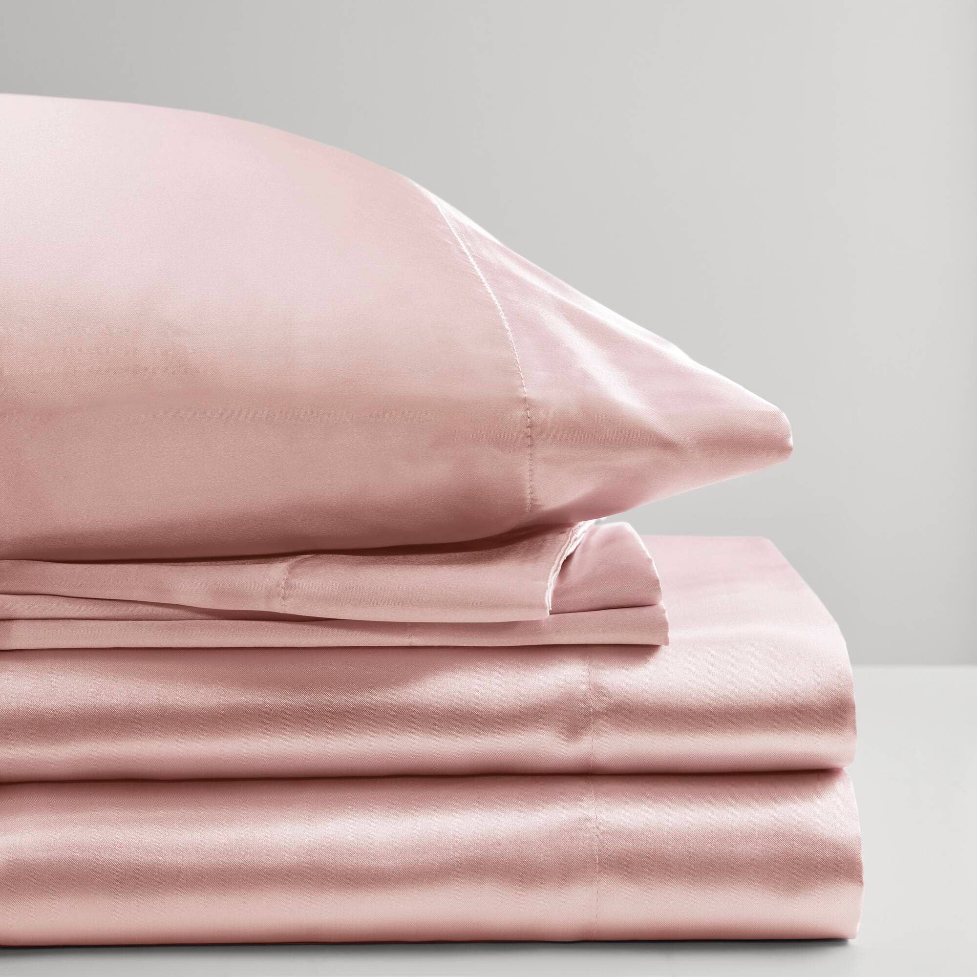 Olliix - Wholesale Sheet Set - Luxury Satin 6-Piece Sheet Set, Blush Pink12
