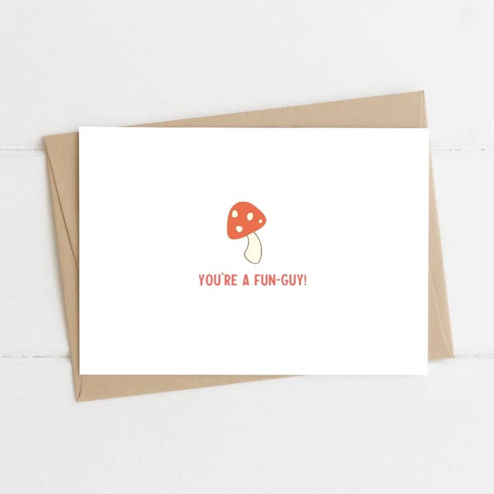 Love Pun Greeting Card - Mushroom for wholesale by Be Well Stationery
