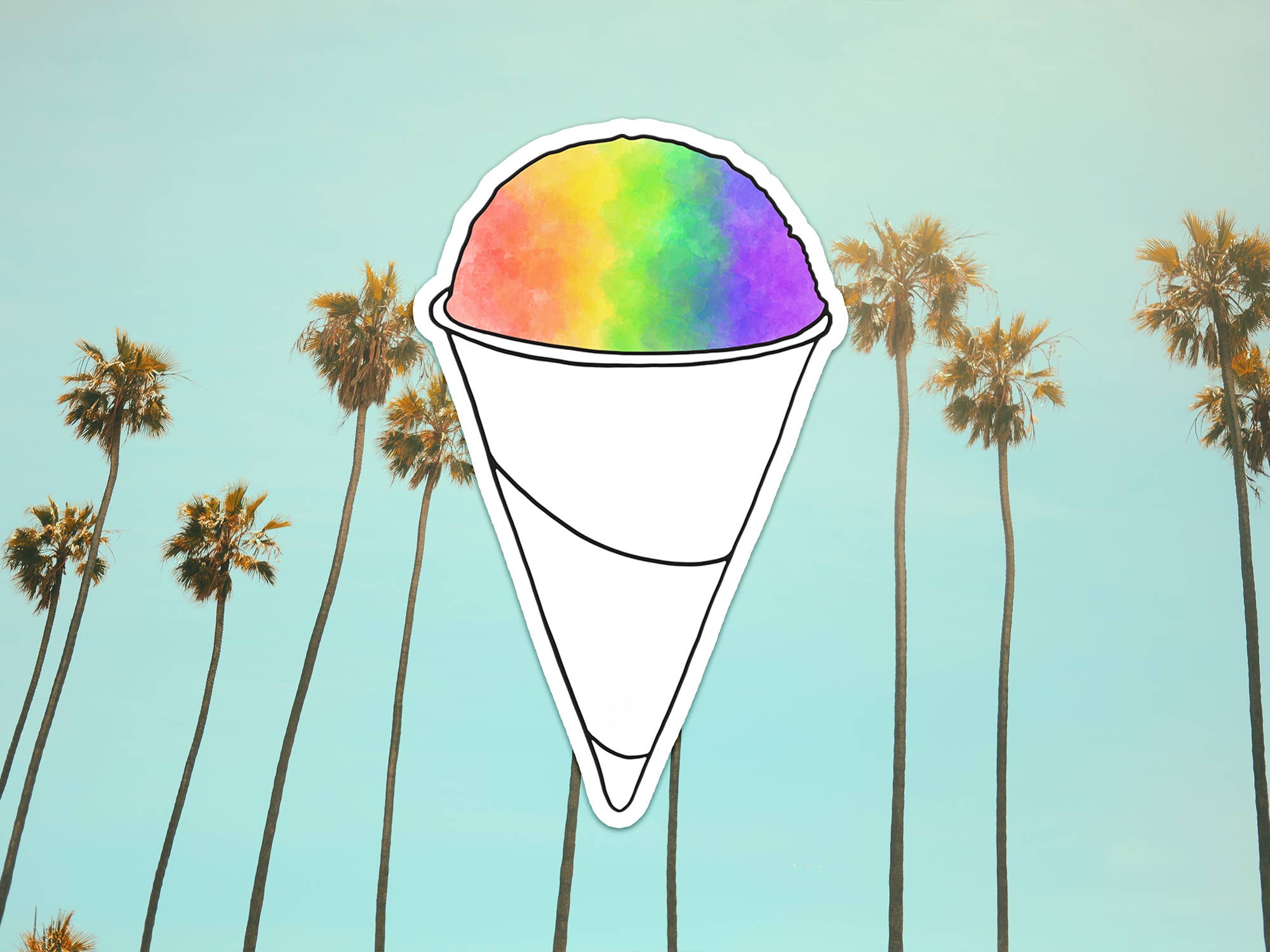 DesignwithMurial - Wholesale Sticker - Rainbow Snow Cone Sticker