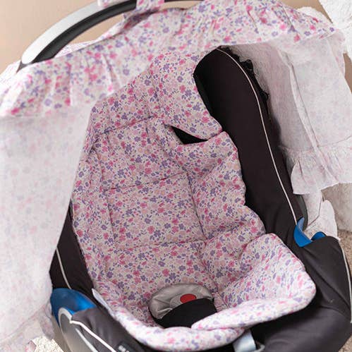 Atelier Babbi - Wholesale Stroller Cover/Accessory - Baby - Stroller Cushion - Flowers / Pink0