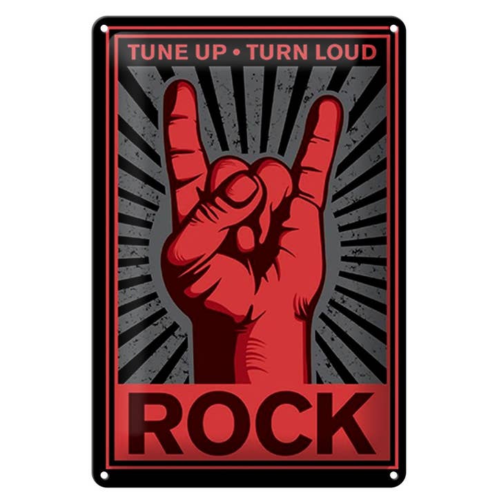 Tune Up Rutn Loud Rock Tin Sign 20 x 30 cm for engroshandel hos Femer