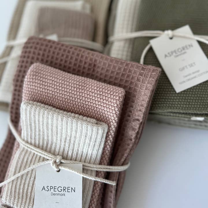 Aspegren Denmark - Wholesale Dishcloth - Gift set - 100% Organic cotton - Set of 3 - Mocha Mousse2