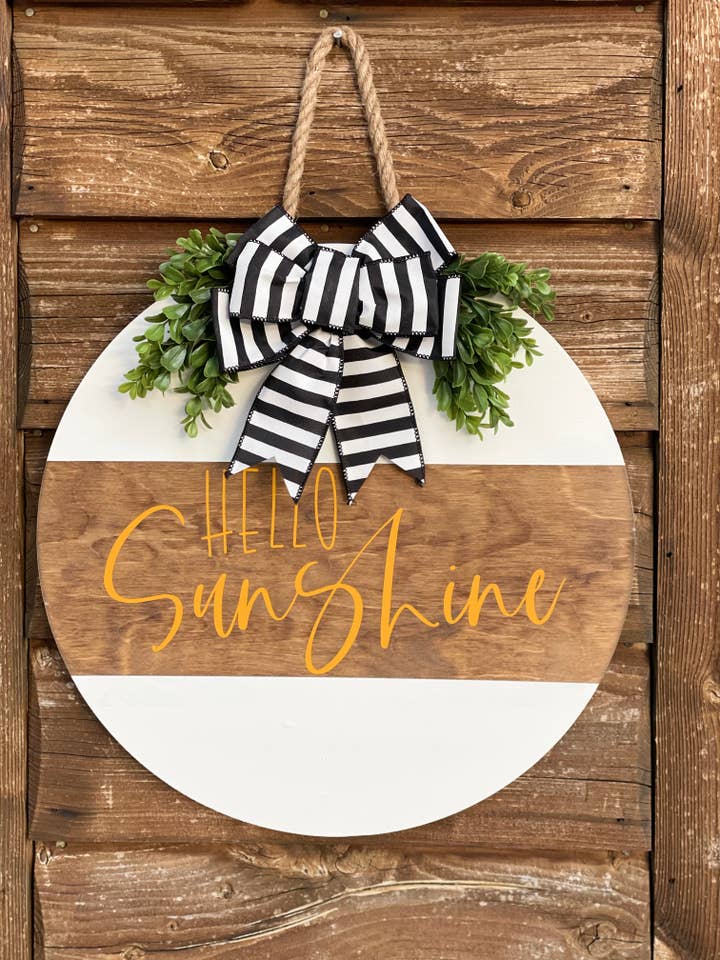 Hello Sunshine Door Hanger for wholesale by Mama E’s Makery