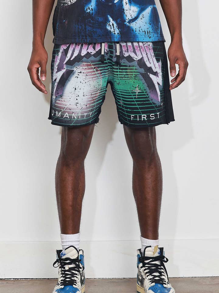 WASHED HUMANITY FIRST SHORTS for wholesale by First Row